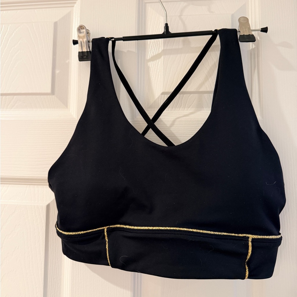 Zyia light n tight Black and Gold Sports Bra